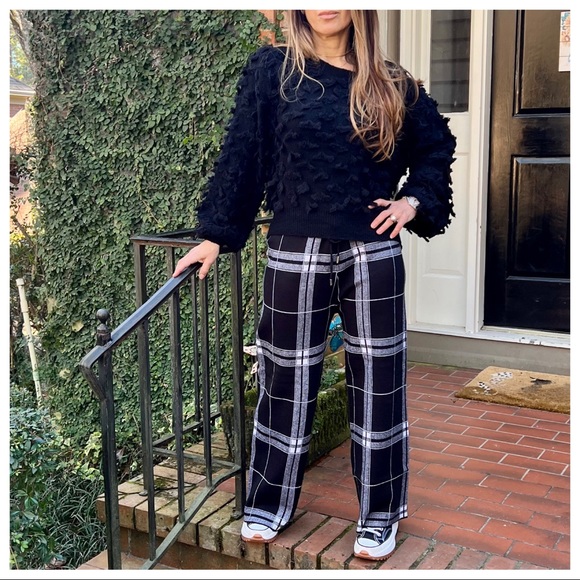 #31 Fall PARIS black/white
bold check print wide leg Fabulous Soft Knit Pants - Picture 7 of 8